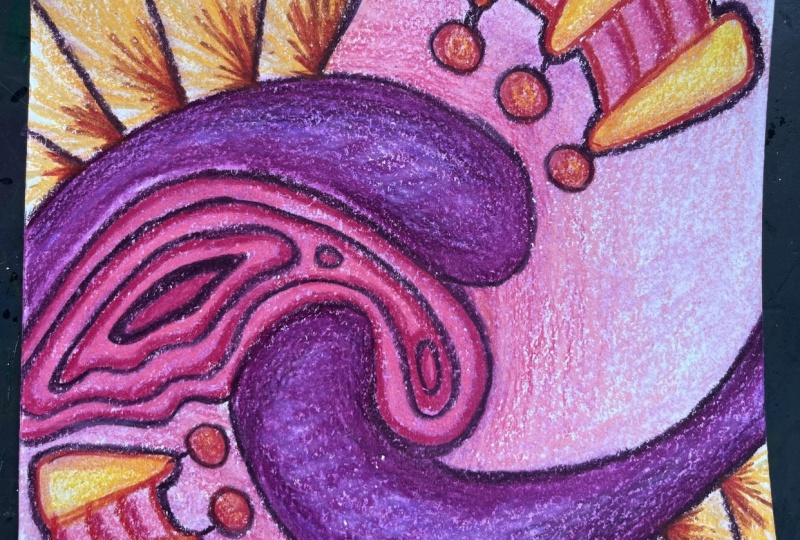 Acrylic Glazed Layer Painting and Colored Pencil w/Solvent