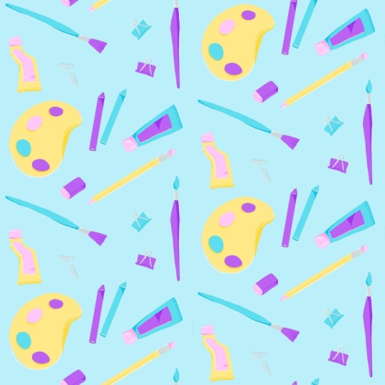 Art supplies Half Drop Pattern