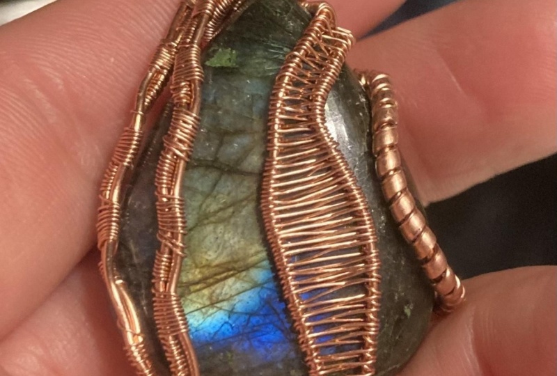 My first wire-wrapped stone!