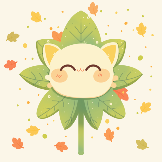 Kawaii Cat Leaf :)