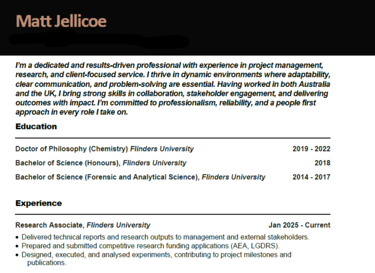 New CV