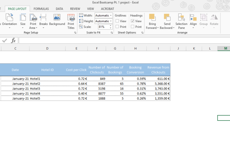 Excel Bootcamp Part 1 project
