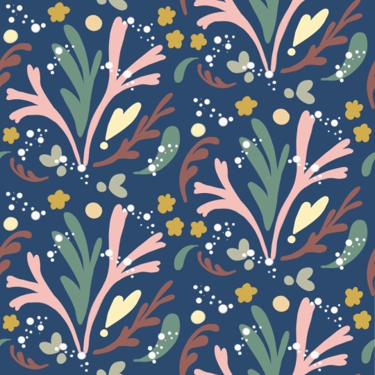 Abstract seaweed pattern (half drop)