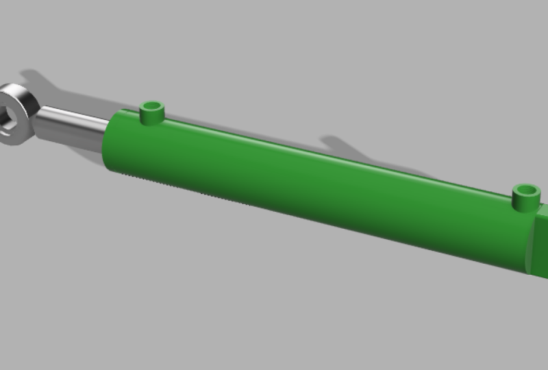 Hydraulic Cylinder 3D Model and Render