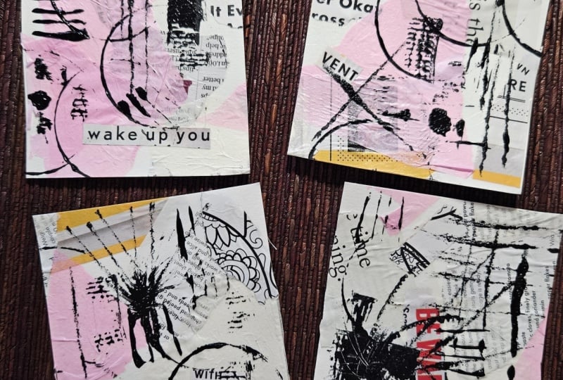 Collage and stamp
