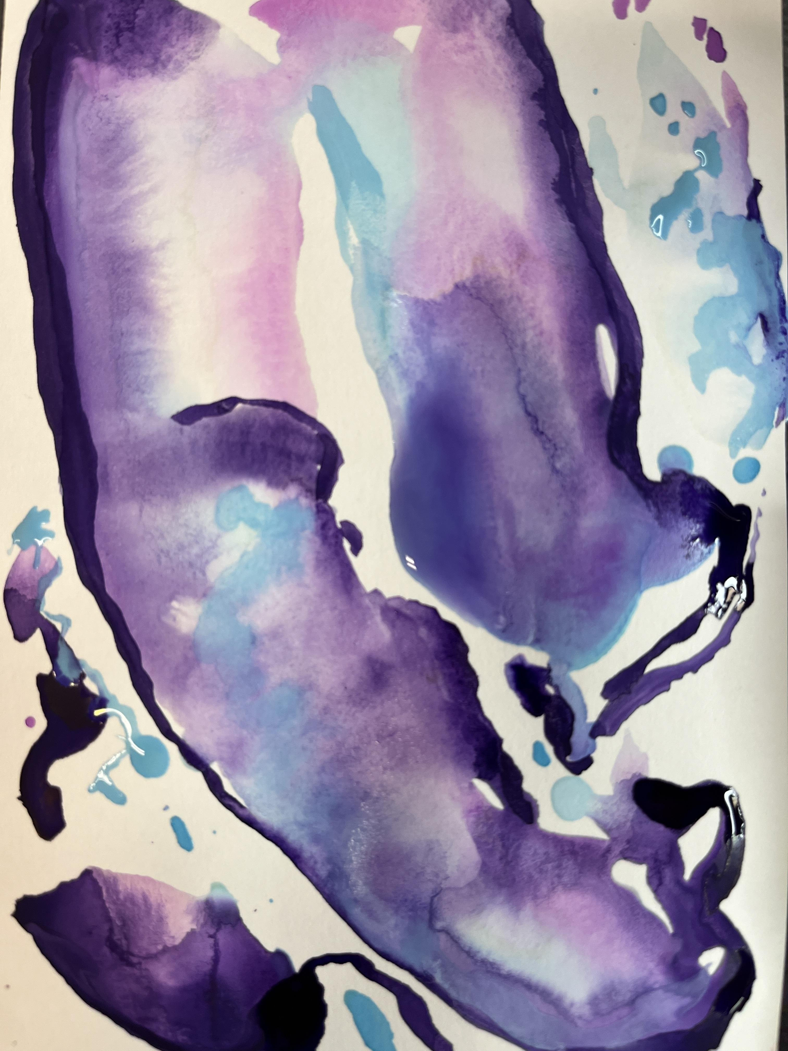 Loose Watercolors Inspired by Georgia O'Keeffe - student project