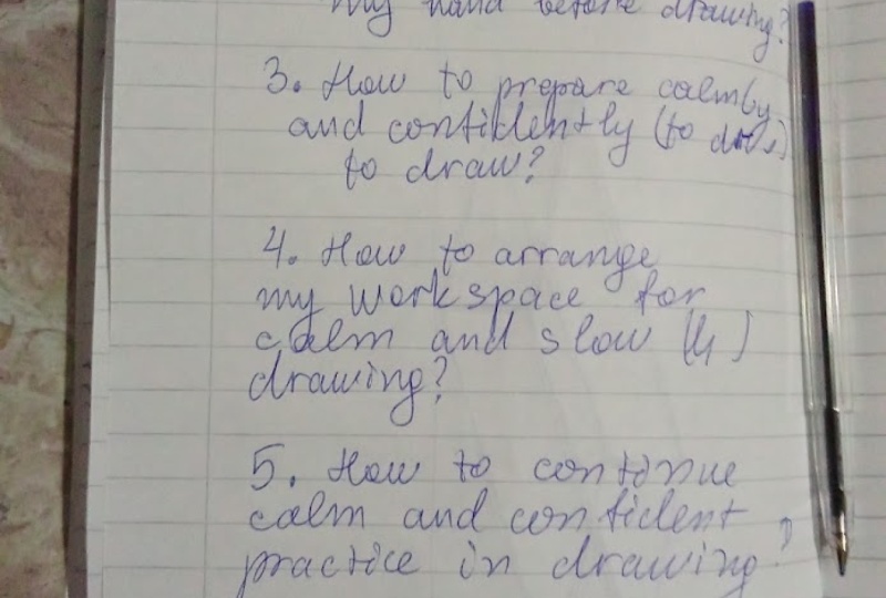 My Quiestoinaire About Drawing as a Daily Plan