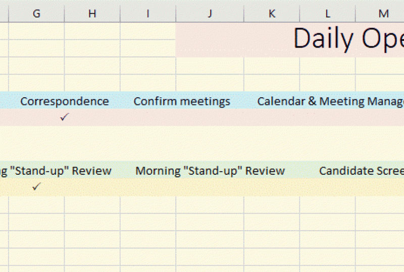 Daily Office Tasks Spreadsheet