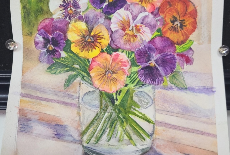 Pansies in lovely light