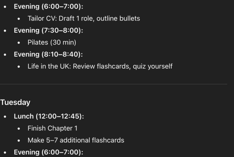 Week1 plan for my tasks