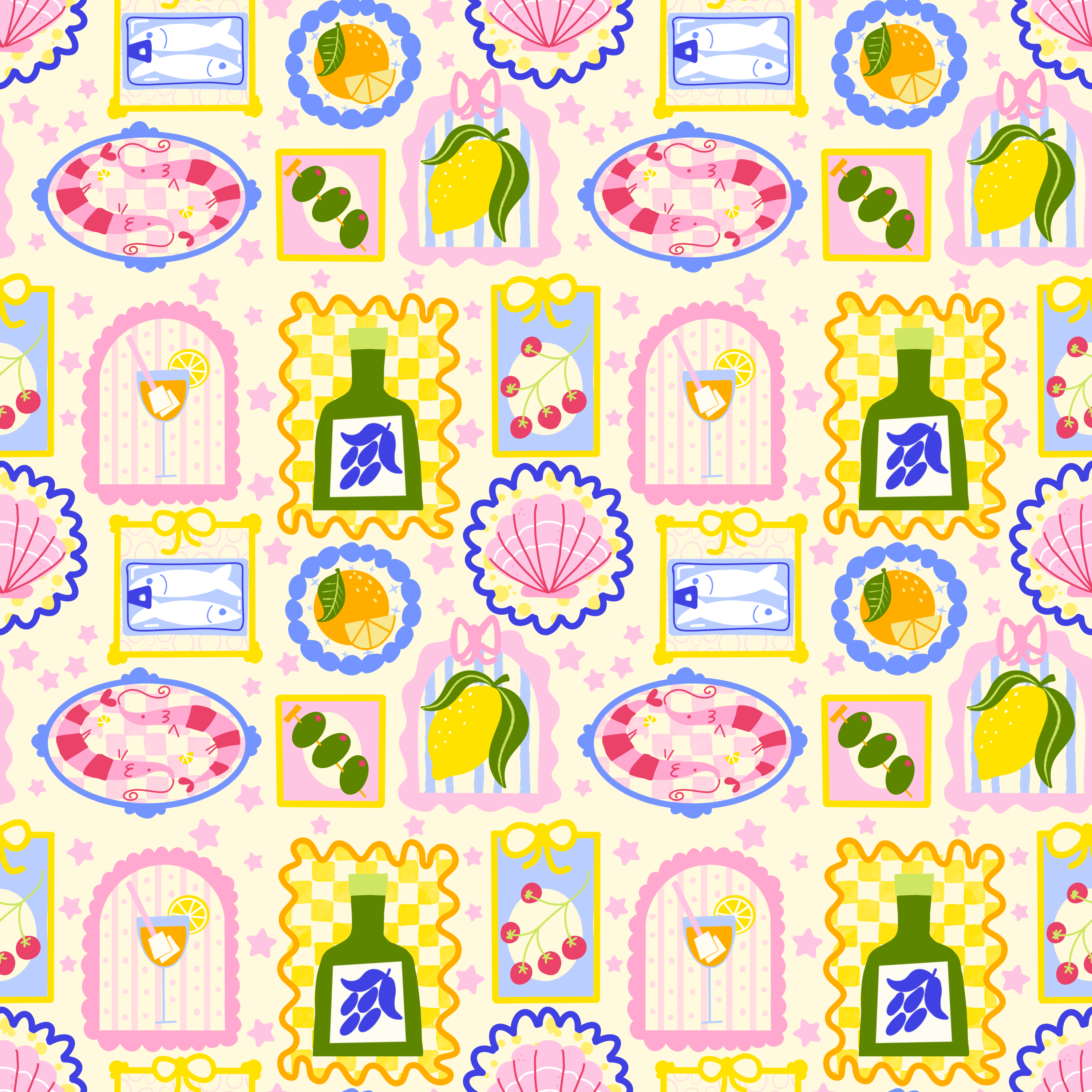 Mediterranean Style Pattern - student project