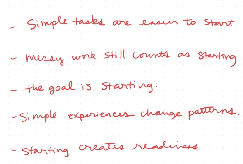 Starting Creates Readiness