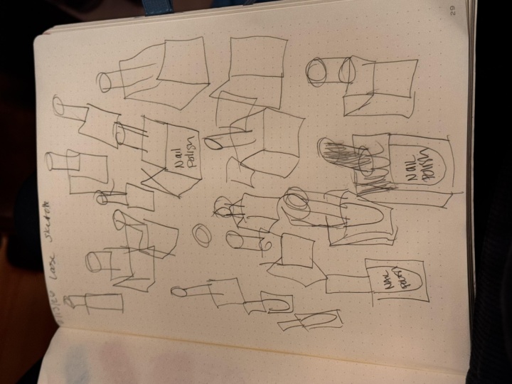 Loose sketch of a nail polish bottle