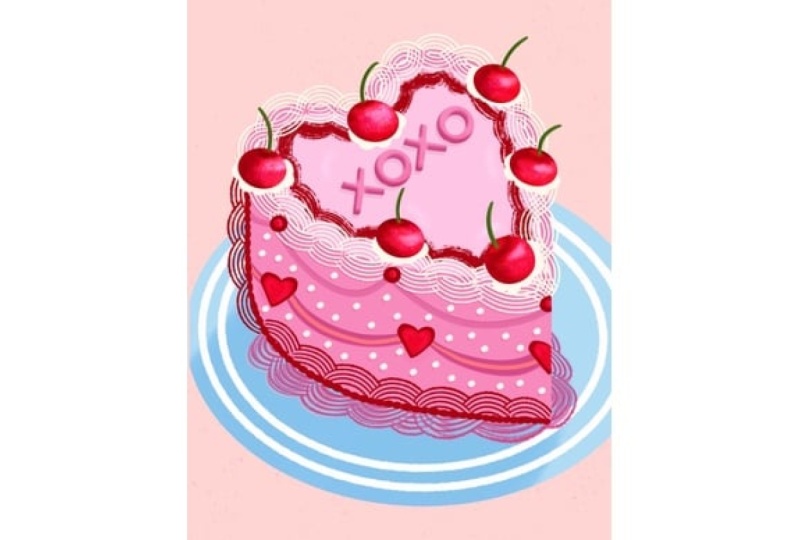 Heart Shaped Fancy Cake