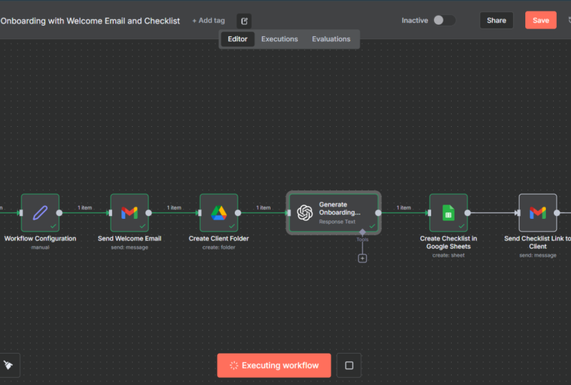 Automated Client Onboarding with Welcome Email and Checklist