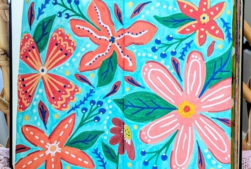 My Tropical Garden in Posca Markers
