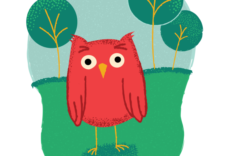 Textured Owl Drawing