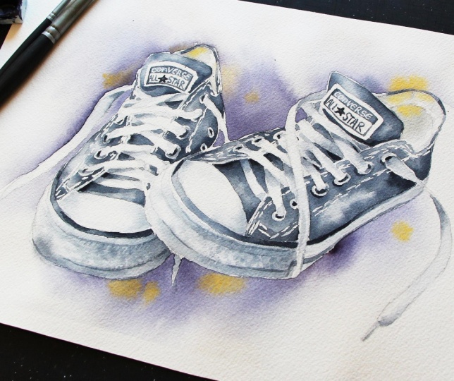 Converse Sneakers in Watercolor