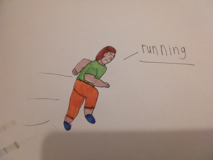 My character running