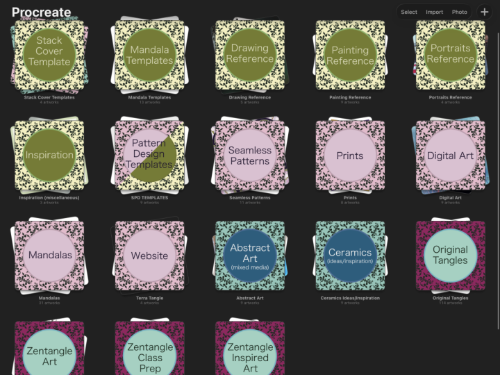 Cover template and organized gallery