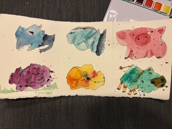 what did my imagination find in a blob of watercolor?