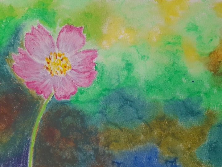 oil pastell flowers