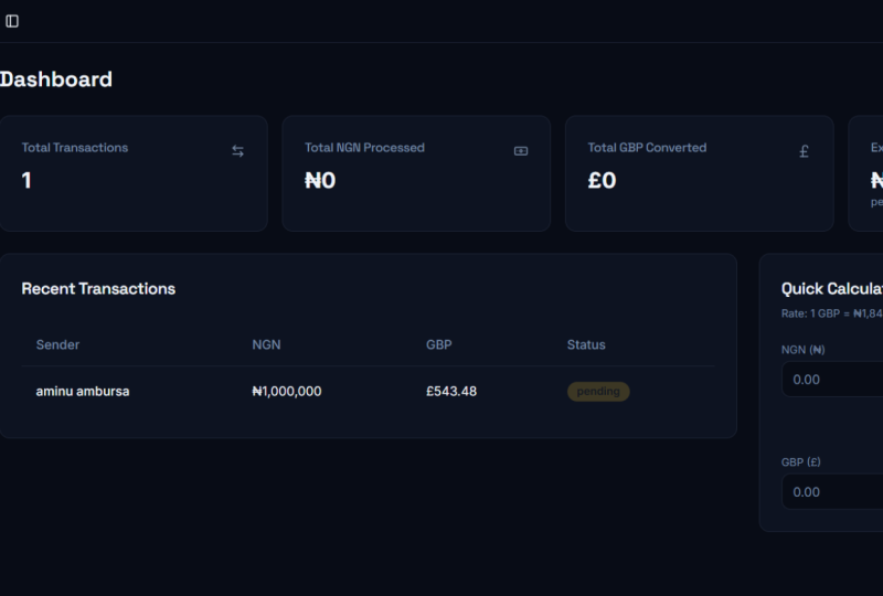 NairaPound Exchange – Cross-Platform NGN ⇄ GBP Currency Conversion App
