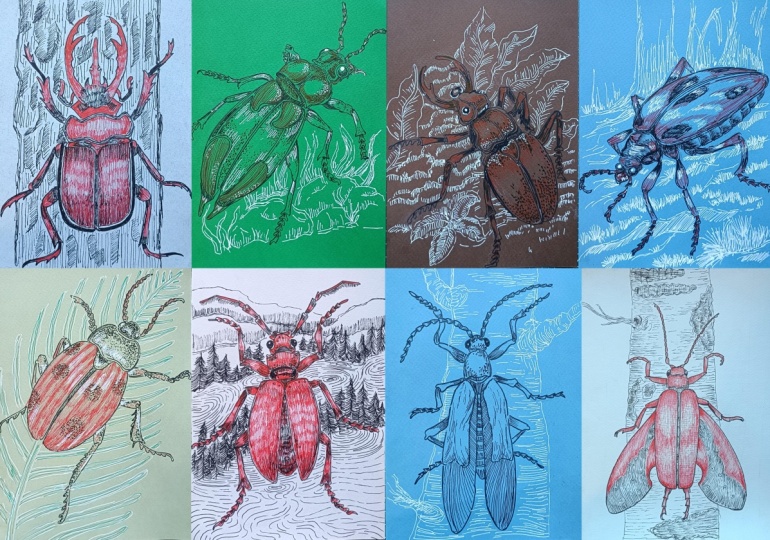 Inky insects