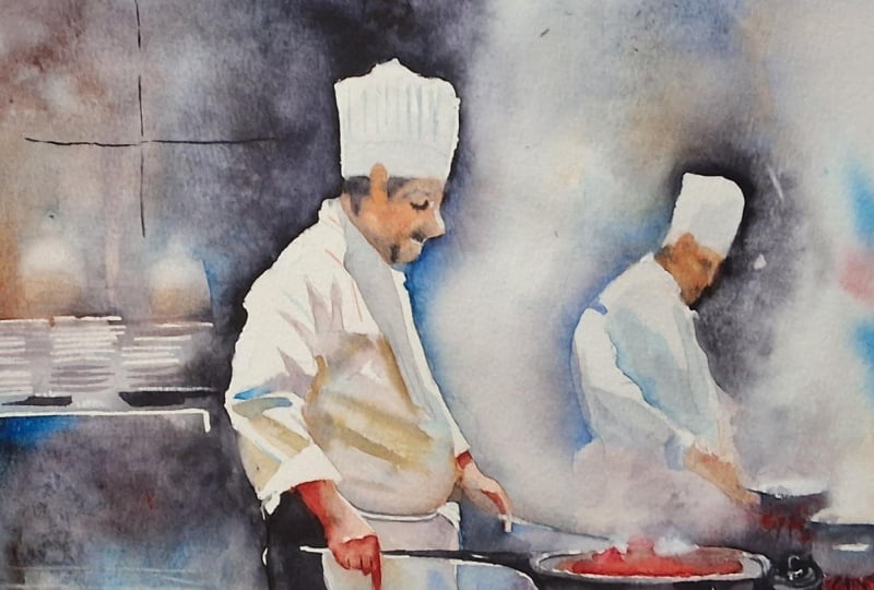 Playful watercolor