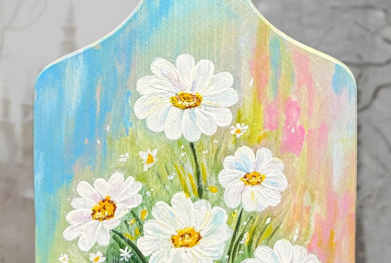 White Daisies in Pastel Wash