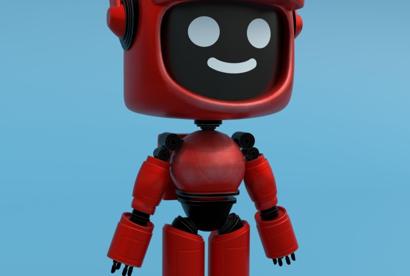 Red Robot Character