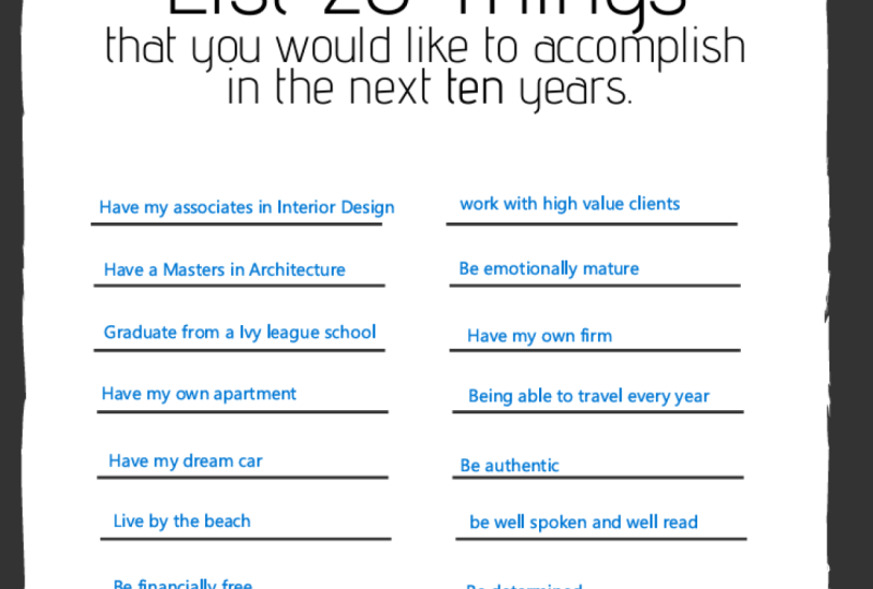 Goal Setting - 20 Goals