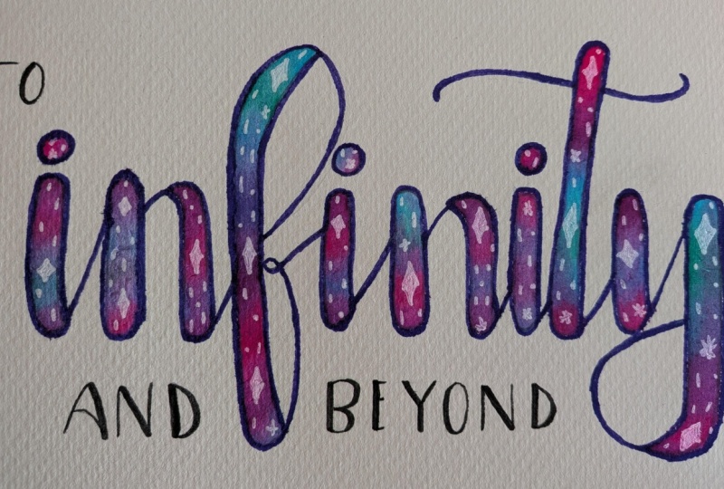Galaxy Lettering with Faux Calligraphy