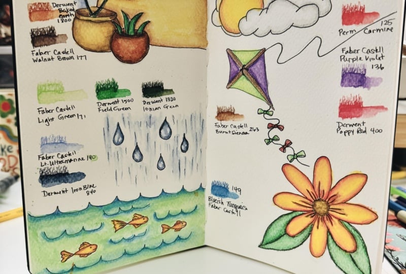 Watercolor Pencil Class Practice