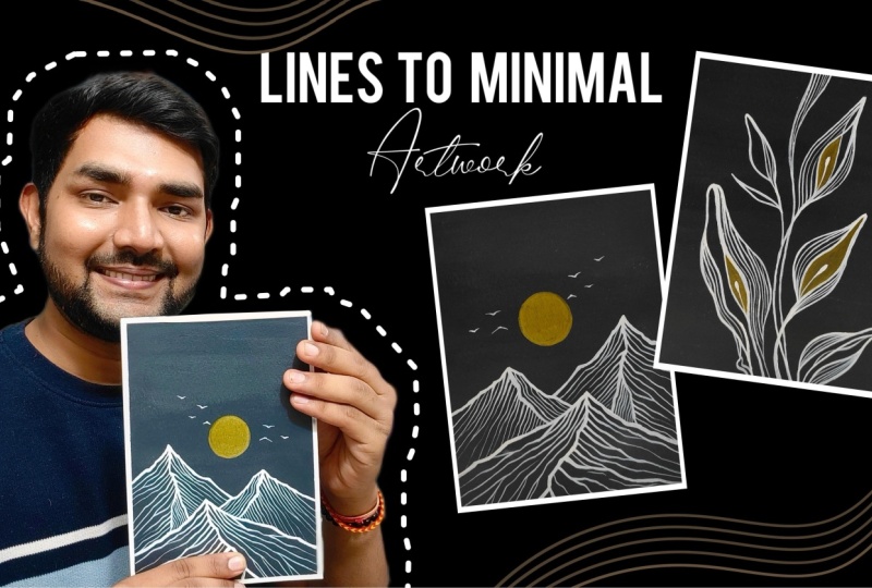 Lines to Minimal Artwork Using Gouache