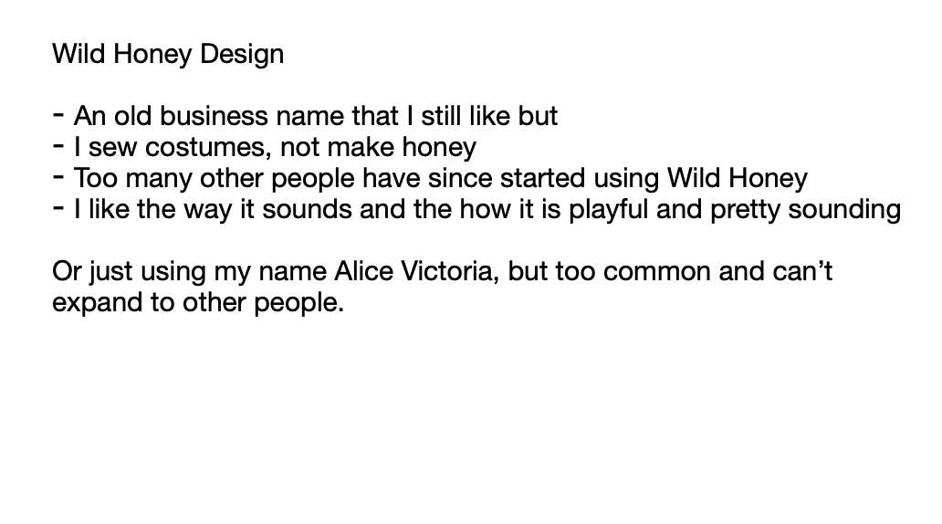 Wild Honey Design - student project