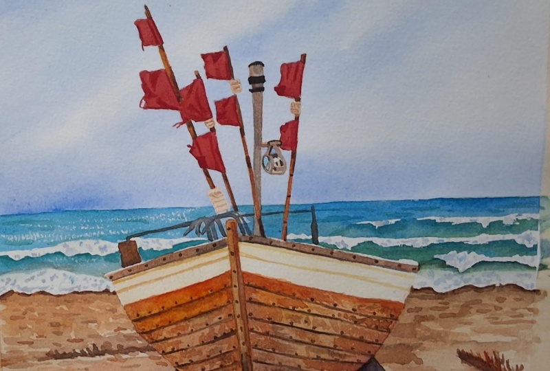 Watercolor  seascape