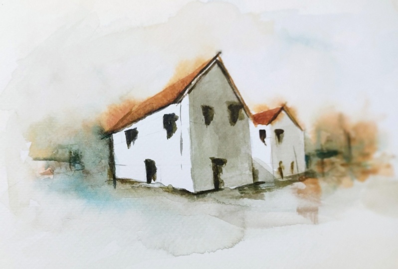 Simple two point perspective - a lovely class with Nadine Dudek