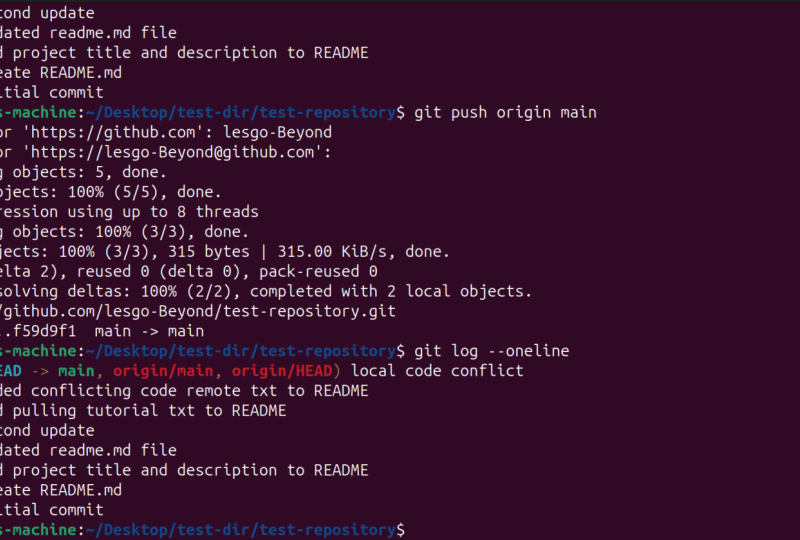 A test-repository work
