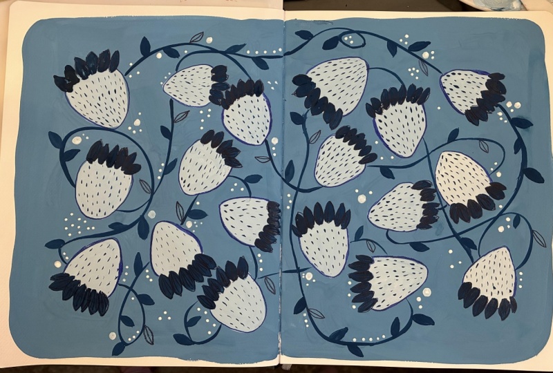 Gouache strawberries