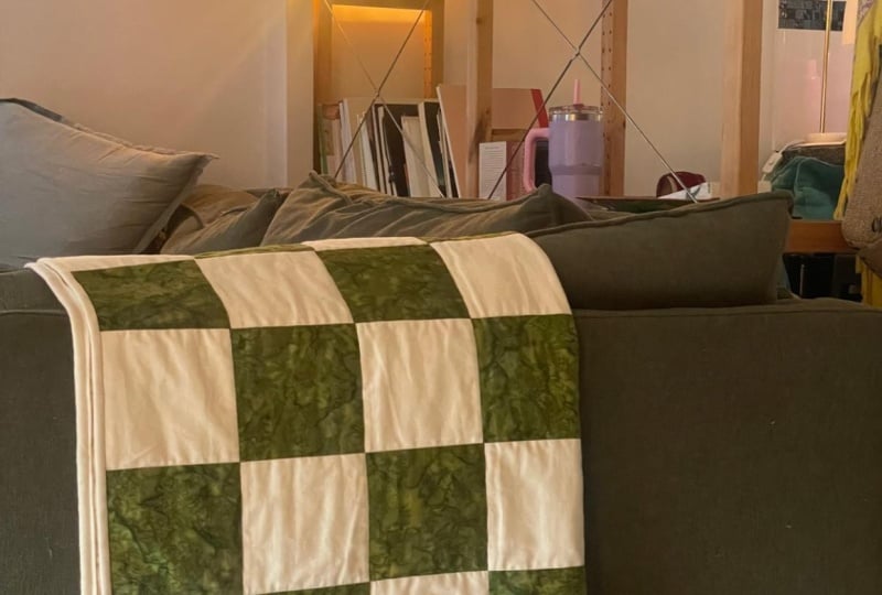 Green & White Baby Quilt