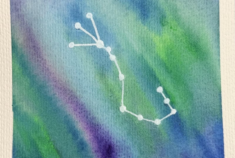 Watercolor Galaxy with Scorpio