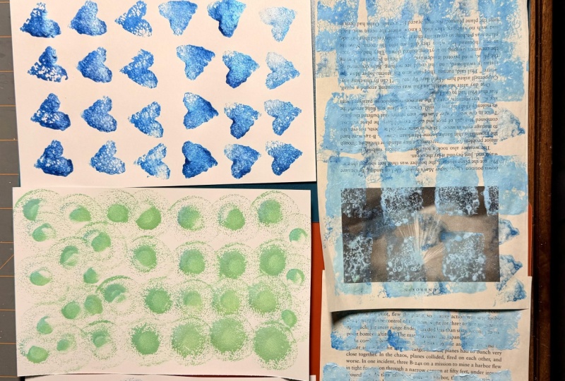 Sponge stamped collage