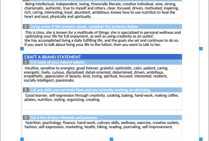 Personal Branding Worksheet