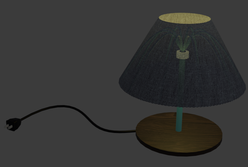 Simple lamp with wire