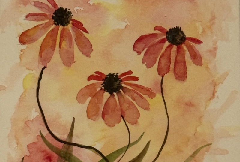 Expressive Watercolor Florals: paint loose Coneflowers