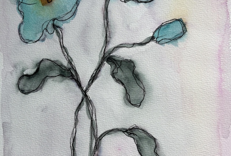 Loose watercolour florals