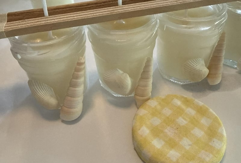 Seaside themed candles