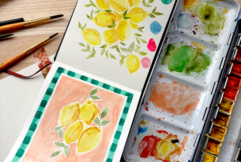 Watercolor Lemon Postcards