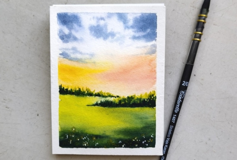 Watercolor Spring Challenge - Paint with me in 15 Minutes